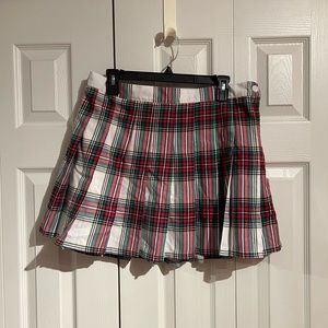EUC Aerie Pleated plaid skirt